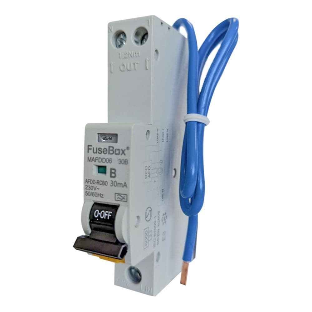 Image for Fusebox AFDD RCBO 10A Type B Double Pole 6kA MAFDD061030B