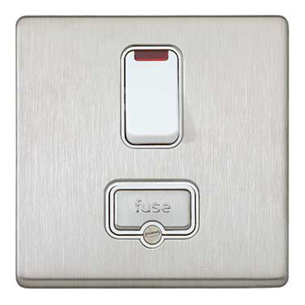 Image for MK Aspect K24961BSSW 13A DP Switched Spur Neon Brushed Steel White