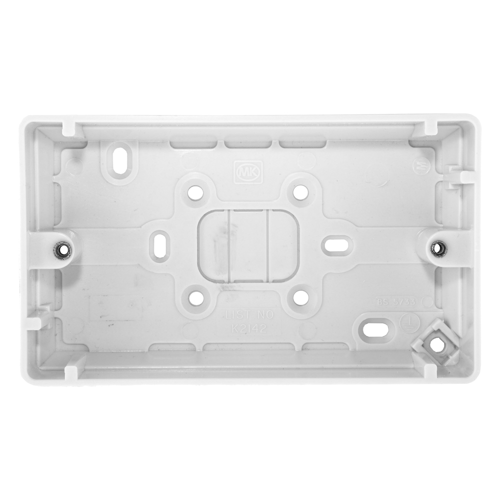 Image for MK Logic K2142WHI 30mm Moulded Surface Pattress Box 2 Gang White