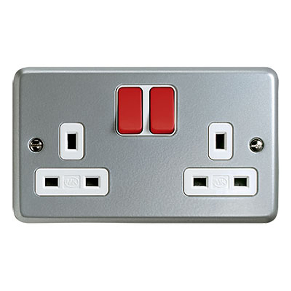 Image for MK Metalclad K2946D6ALM 13A Double Socket Red Rockers