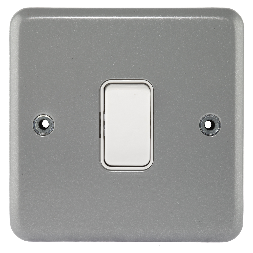 Image for MK Metalclad K3591ALM 10A 2 Way Light Switch 1 Gang Grey