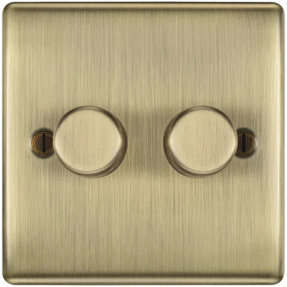 Image for BG Nexus Metal 2 Gang Dimmer Switch 2 Way Antique Brass