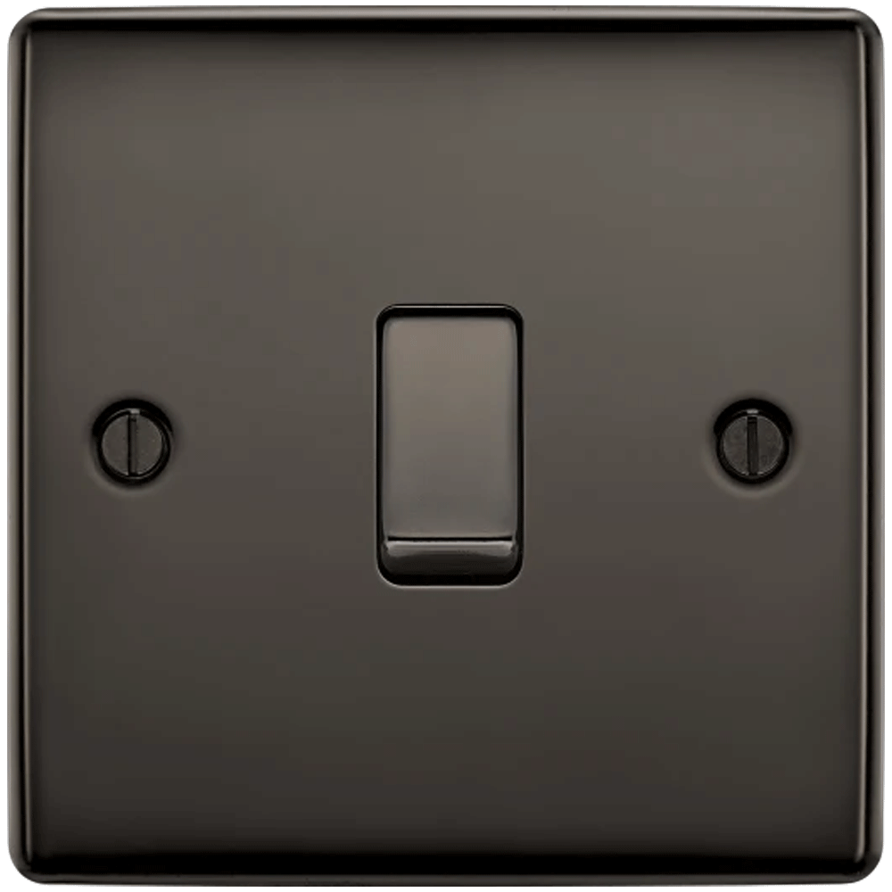 Image for BG Nexus Metal NBN12 20A Switch 1 Gang 2 Way Black Nickel