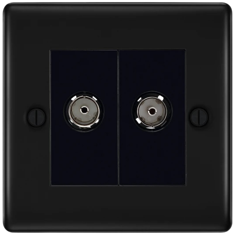 Image for BG Nexus Metal TV/FM Socket Matt Black