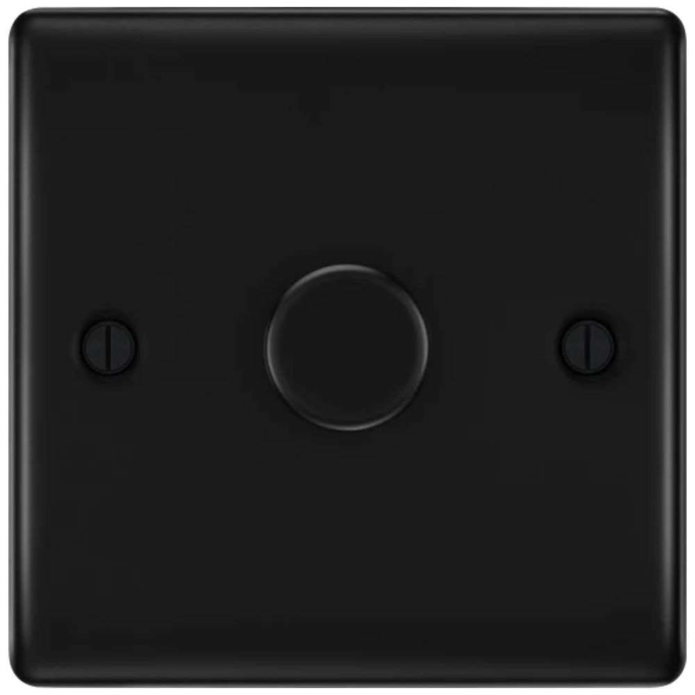 Image for BG Nexus Metal 2 Way Dimmer Switch 1 Gang Matt Black