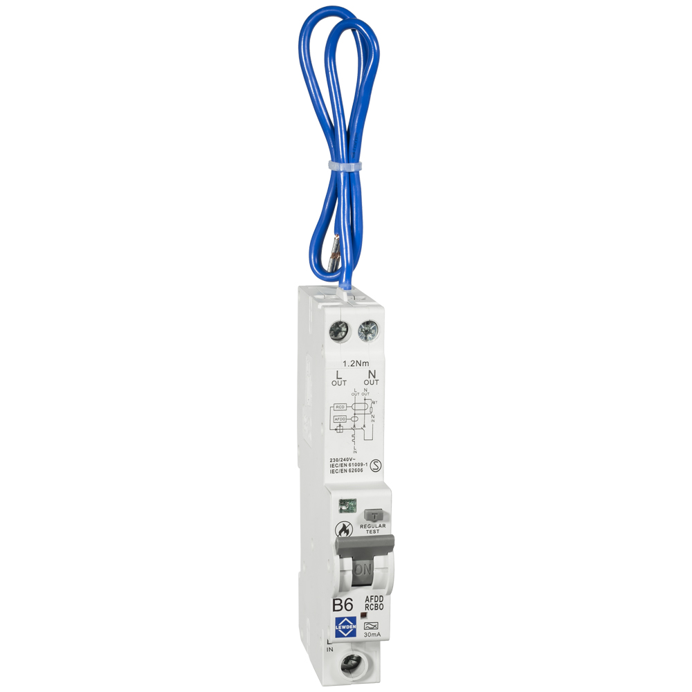Image for Lewden AFDD RCBO 6A Type B Double Pole 6kA P04-B06/30/1PNA