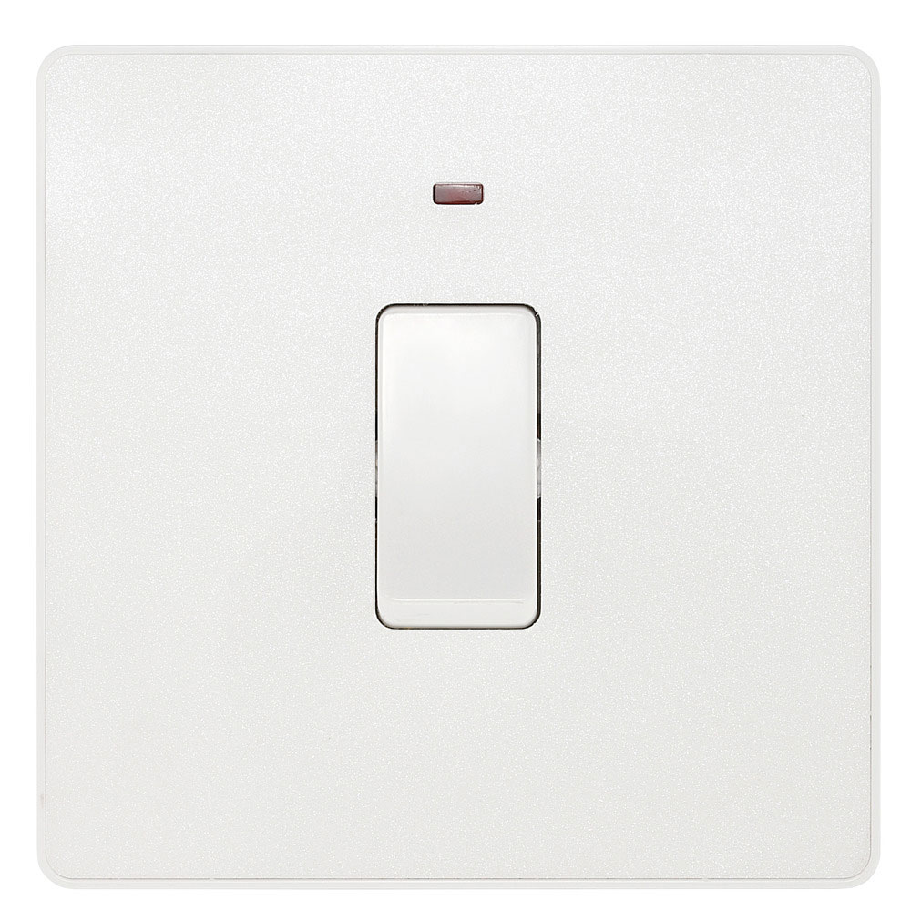 Image for BG Evolve Double Pole Switch with LED Indicator Pearlescent White