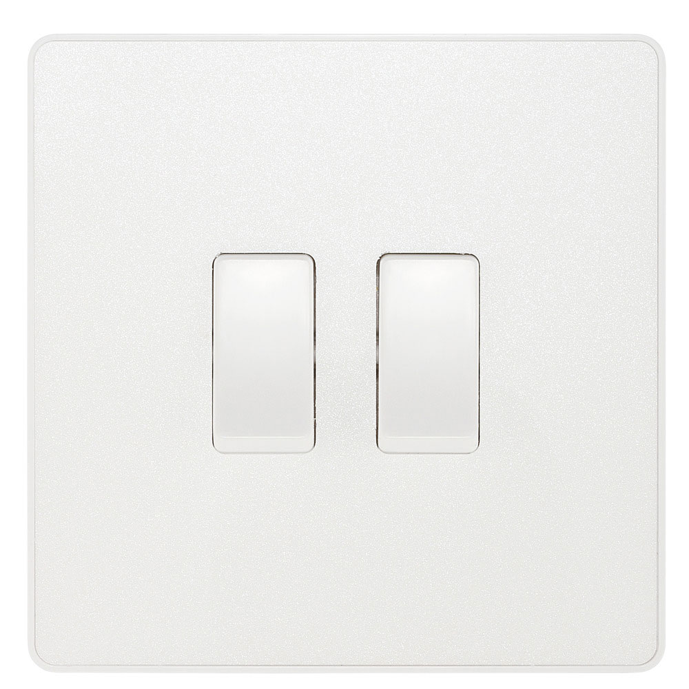 Image for BG Evolve 2 Way Double Switch 20A 16AX Pearlescent White