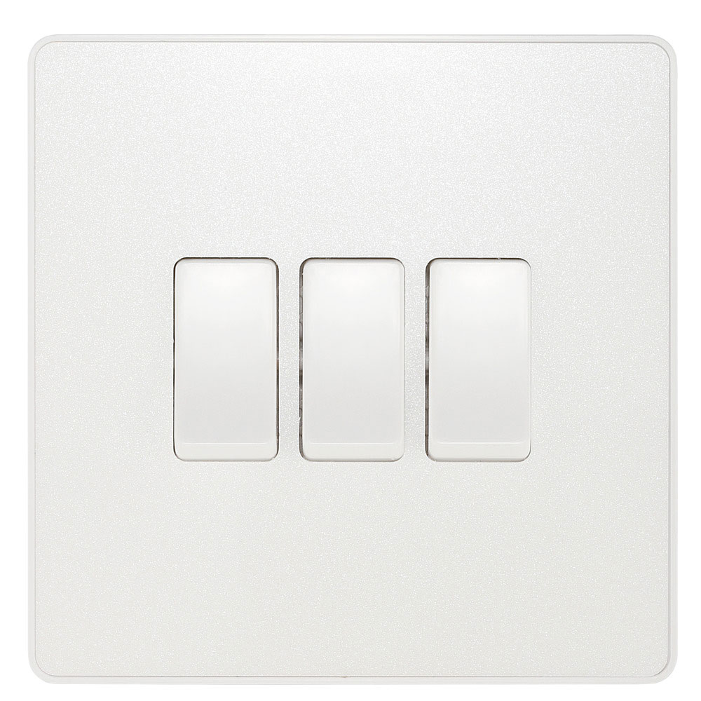 Image for BG Evolve 3 Gang 2 Way Switch 20A Pearlescent White