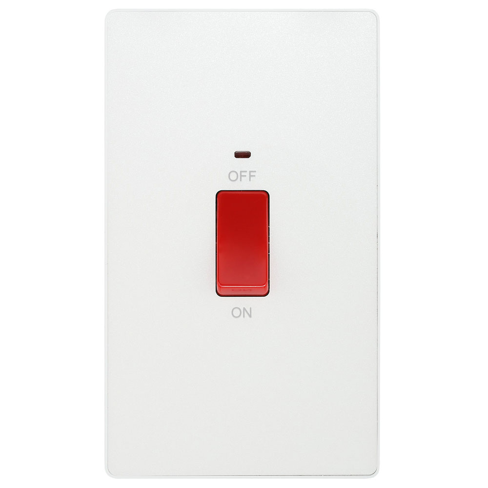 Image for BG Evolve 45A Double Pole Switch with LED Pearlescent White