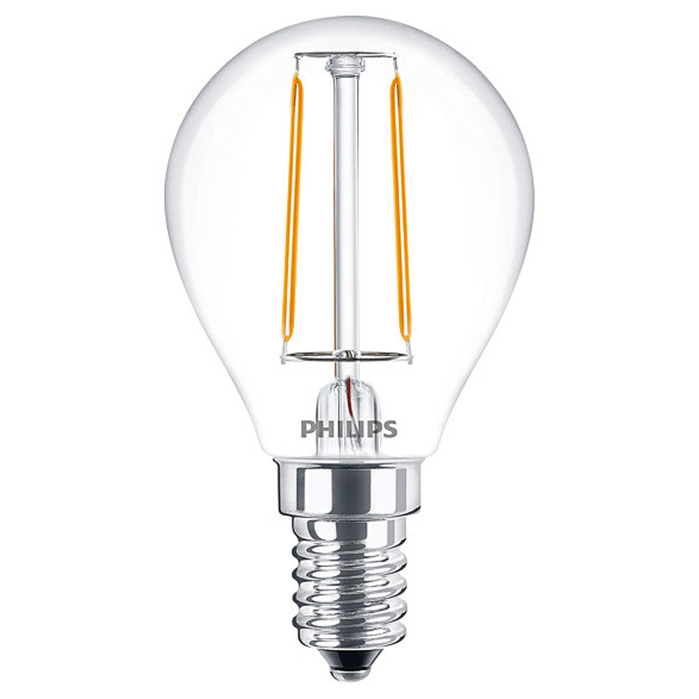 Image for Philips 2W E14 SES Round Bulb LED Filament 2700K Warm White