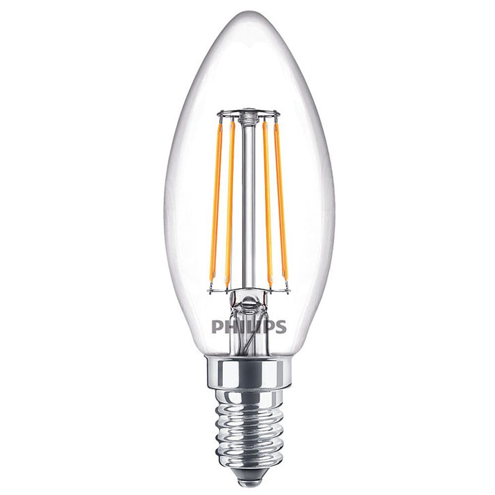 Image for Philips 4.3W LED Filament Candle Bulb E14 SES 2700K Warm White