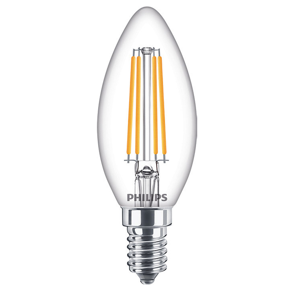 Image for Philips 6.5W LED Filament Candle Bulb E14 SES 2700K Warm White