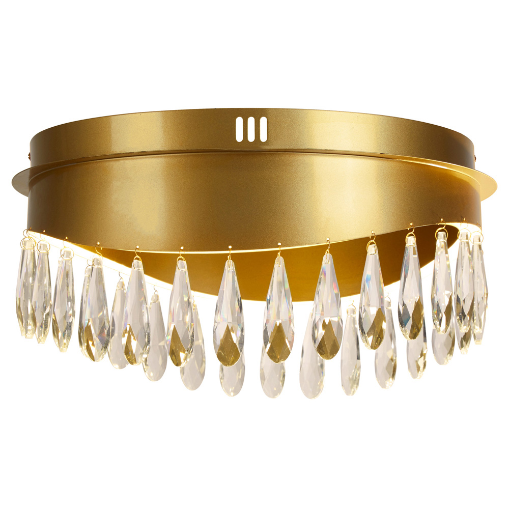 Image for Searchlight Jewel Flush Gold with Crystal