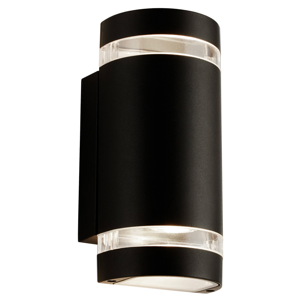 Image for Searchlight Sheffield Outdoor 2 Wall Light Black Glass