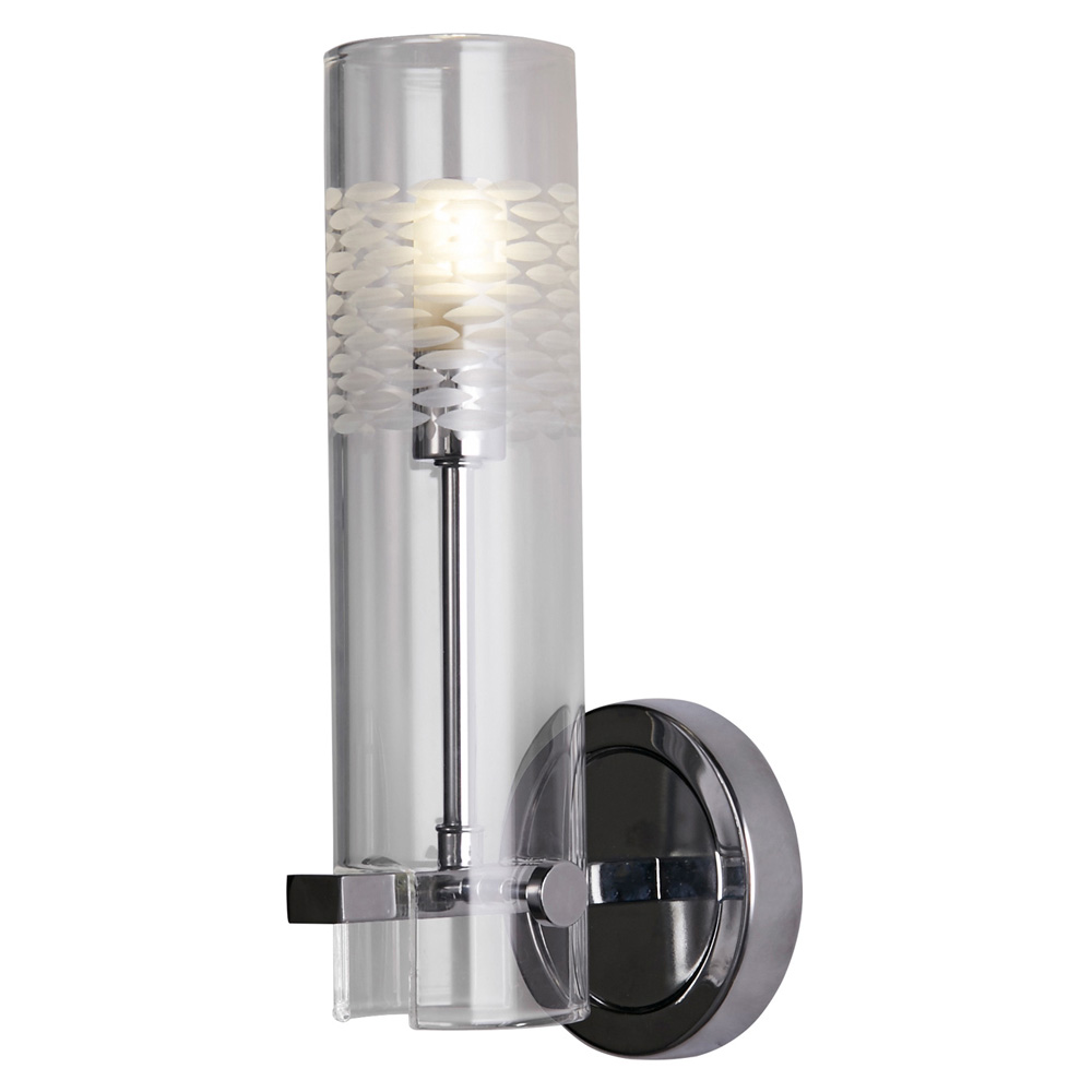 Image for Searchlight Scope Bathroom Wall Light Chrome with Clear Etched Glass