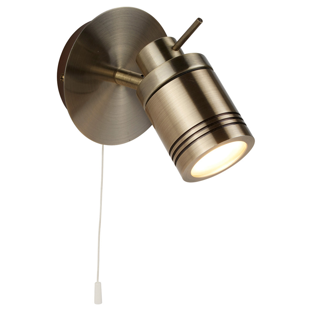 Image for Searchlight Samson Spotlight Wall Light Antique Brass