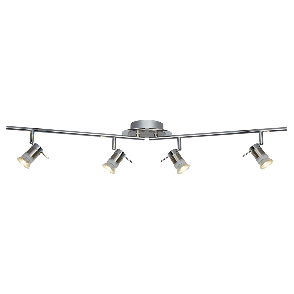 Image for Searchlight Aries 4 Split Bar Spotlight Chrome with Satin Silver IP44