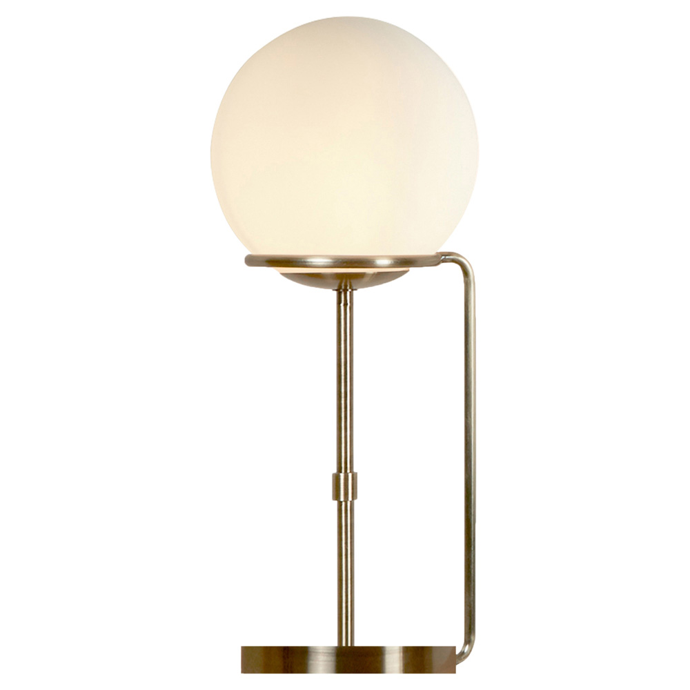 Image for Searchlight Sphere Table Lamp Antique Brass with Opal Glass