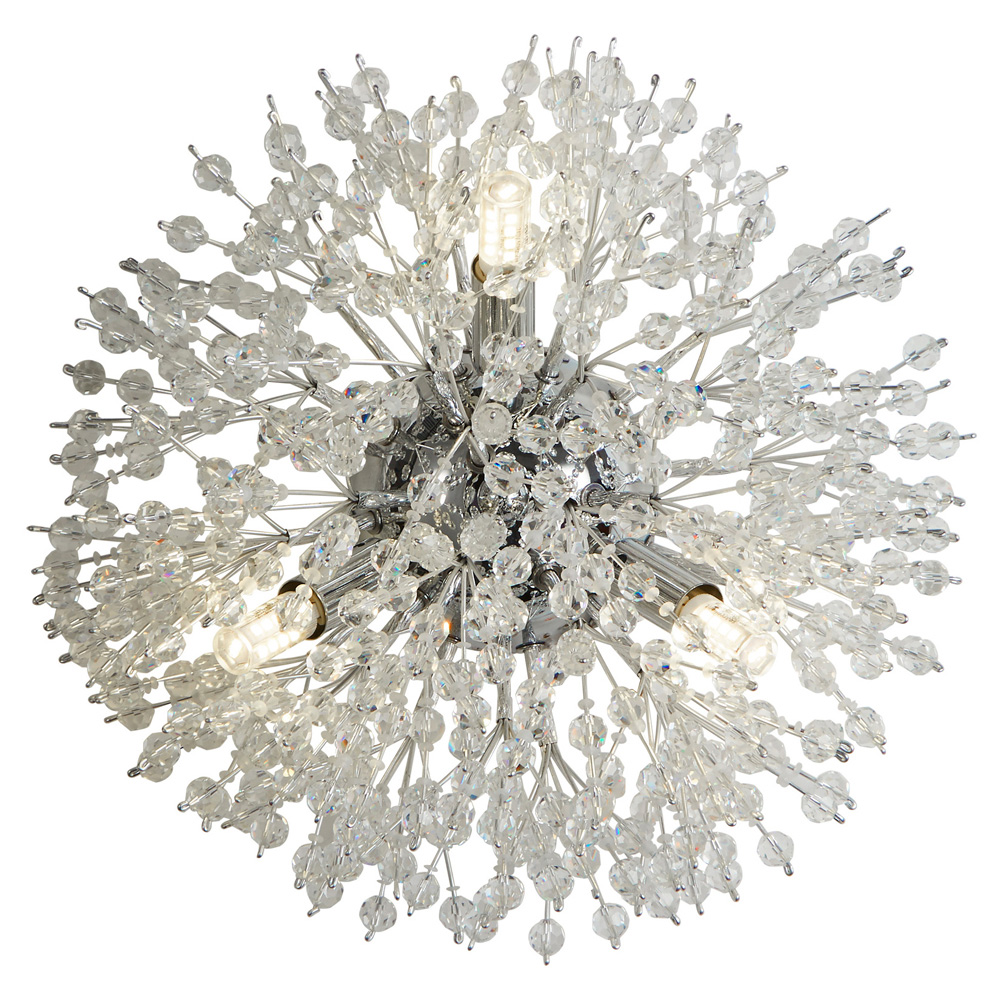 Image for Searchlight Sunburst Wall light Chrome with Glass Beads