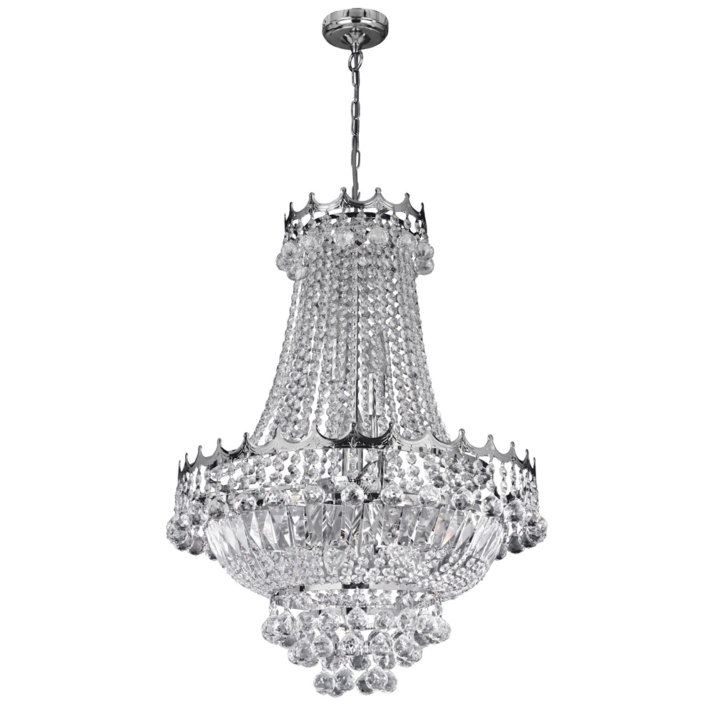 Image for Searchlight Versailles 9 Light Chandelier Chrome with Crystal