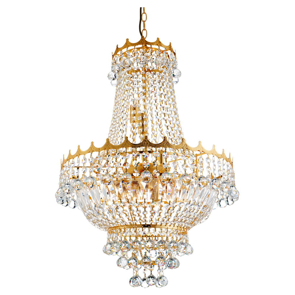 Image for Searchlight Versailles 9 Light Chandelier Gold with Crystal