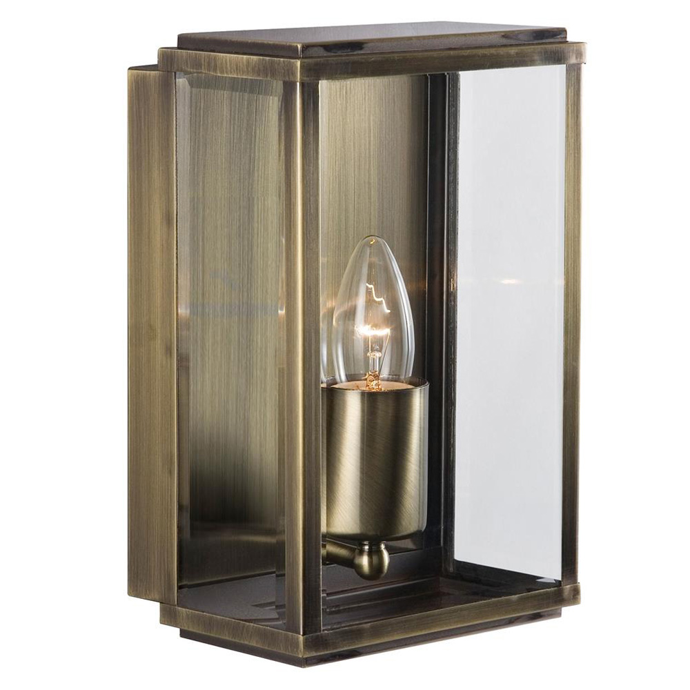 Image for Searchlight Outdoor Porch Light Box Antique Brass