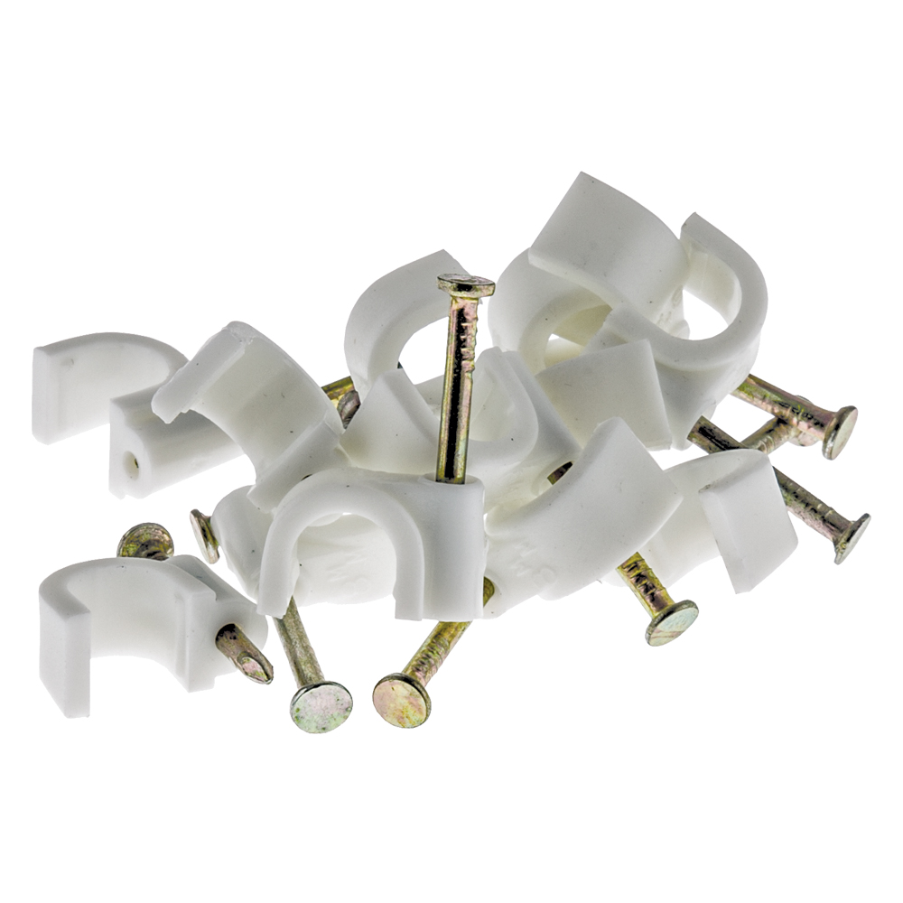 Image for Deta 7-10mm Round Flex Cable Clip White Pack 100