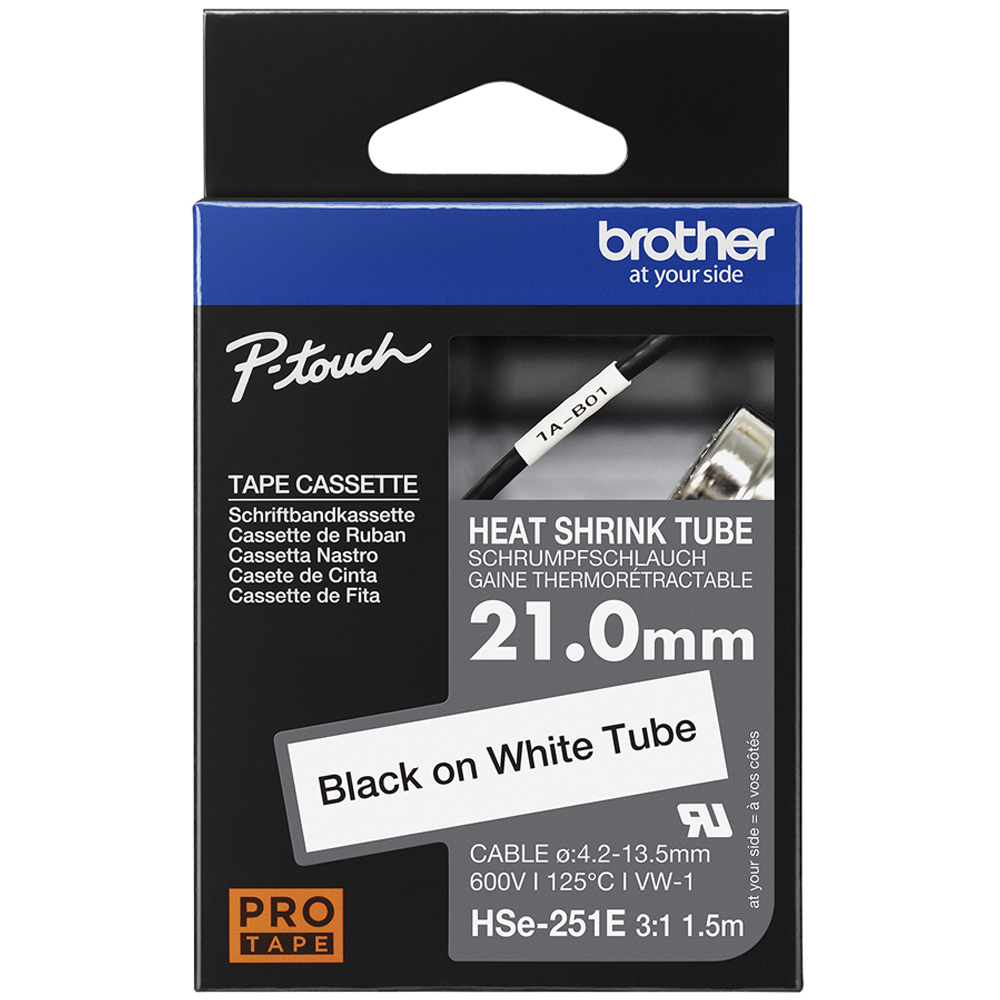 Image for Brother Labelling Tape Flexible ID Black on White 9mm TZE-FX221