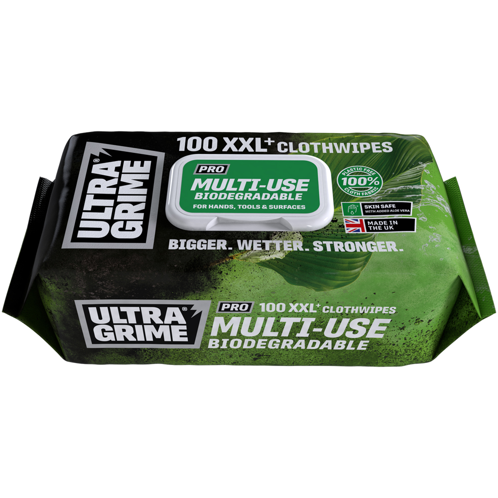 Image for UltraGrime Pro Bio Cloth Wipes XXL Biodegradable x100