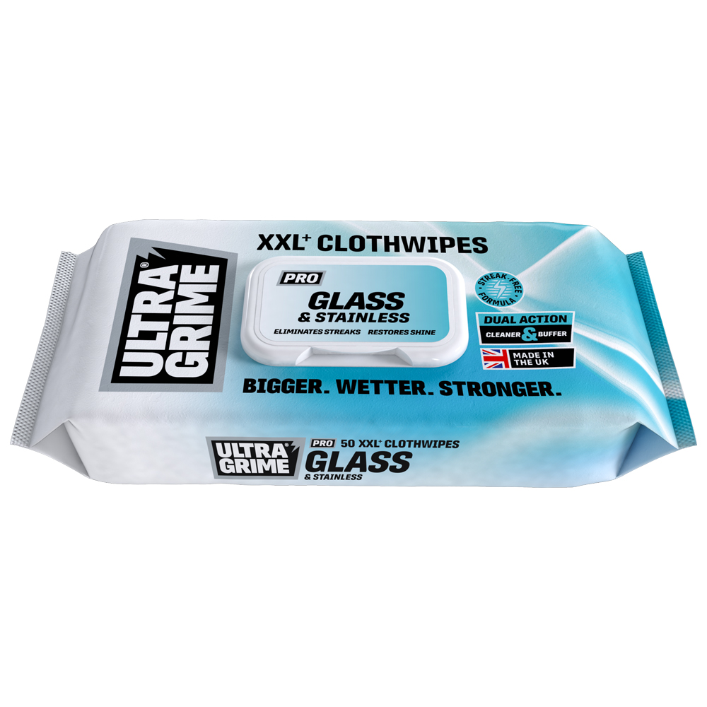 Image for UltraGrime Pro Glass & Stainless Cloth Wipes XXL x50