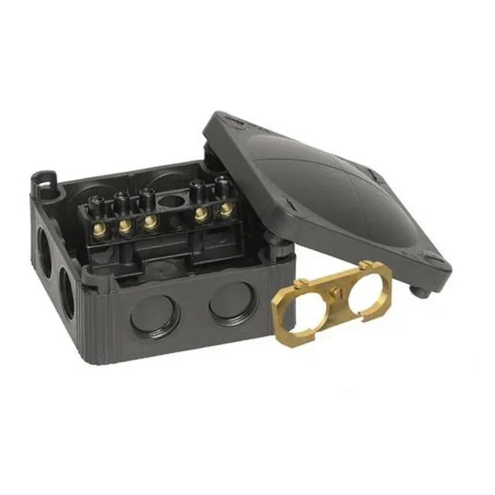 Image for Wiska 85x85mm Weatherproof Armoured Cable Junction Box Black IP67