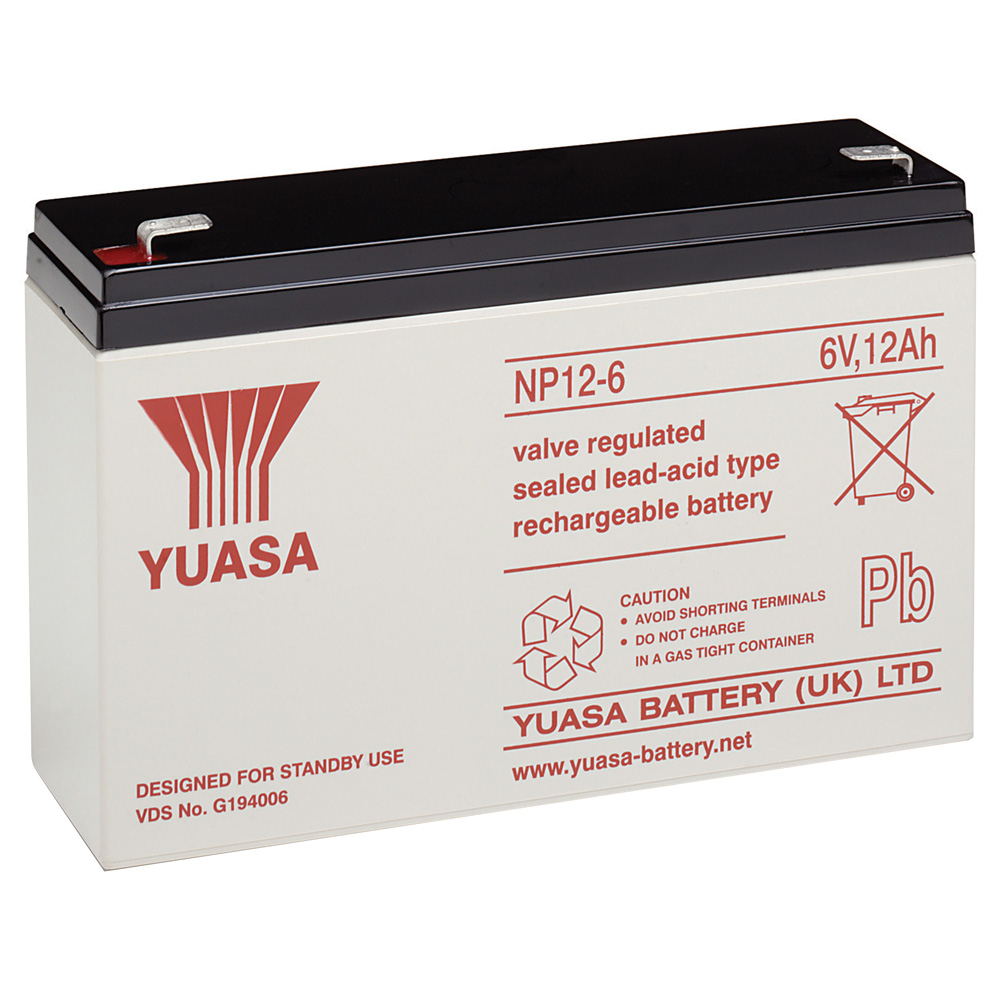 Image for Yuasa Battery 12Ah 6V Rechargeable